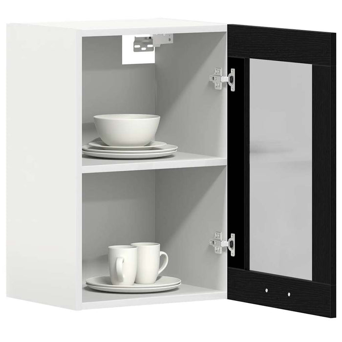 Dulap suspendat din sticlă, stejar negru, 40x31x60 cm, lemn prelucrat - WALTI WALTI
