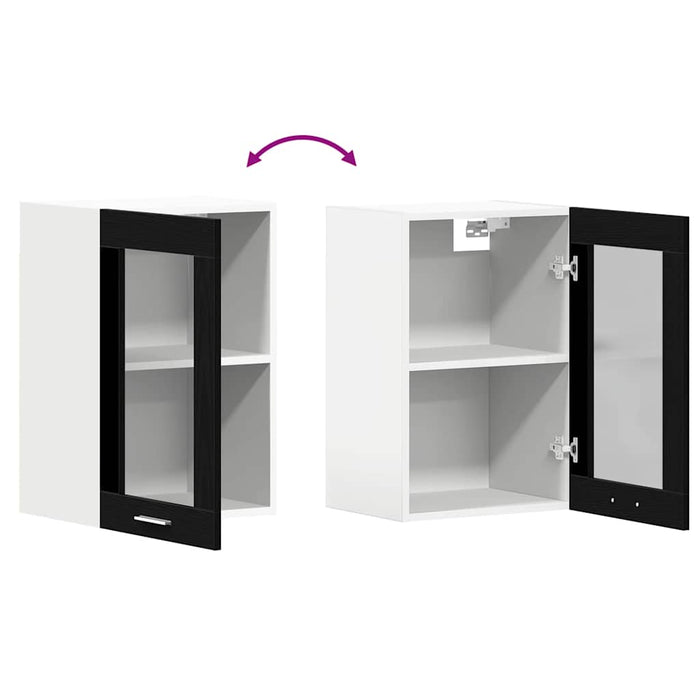 Dulap suspendat din sticlă, stejar negru, 40x31x60 cm, lemn prelucrat - WALTI WALTI