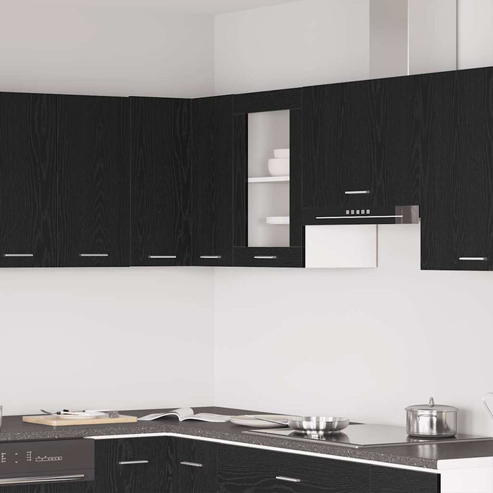 Dulap suspendat din sticlă, stejar negru, 40x31x60 cm, lemn prelucrat - WALTI WALTI