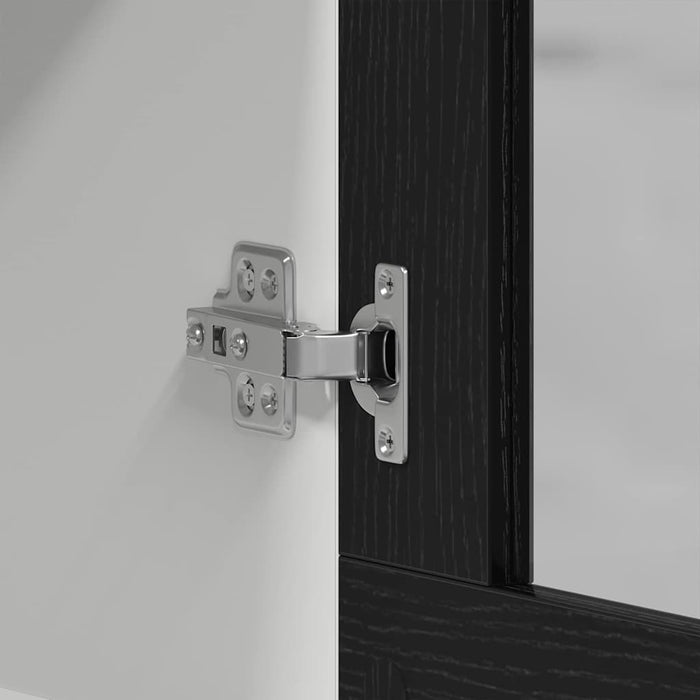 Dulap Suspendat cu Uși din Sticlă Stejar negru 80 x 31 x 60 cm - WALTI WALTI