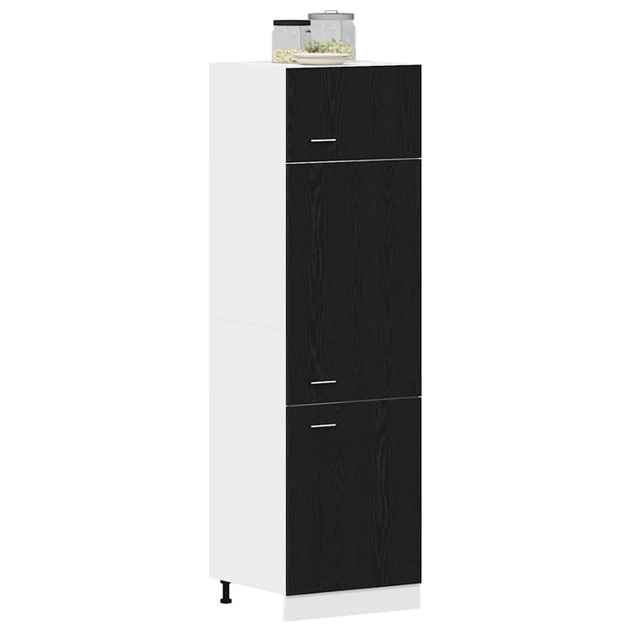 Dulap pentru Frigider cu raft Stejar negru 60 x 57 x 207 cm - WALTI WALTI