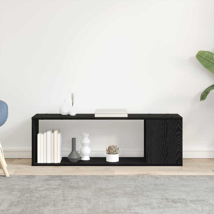 Set comodă TV Pe perete Negru 100 x 24 x 63 cm Lemn compozit - WALTI WALTI