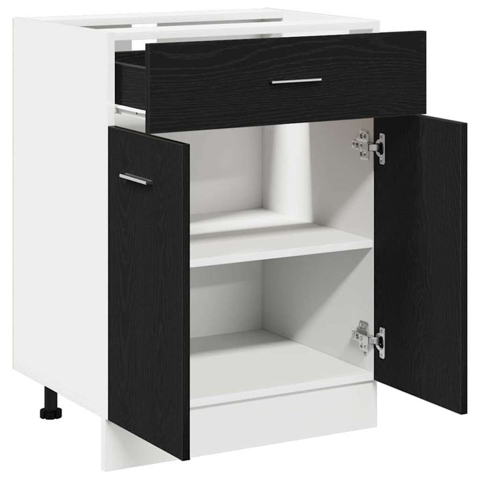 DulapCuTiraj Stejar negru 60 x 46 x 81.5 cm Lemn compozit - WALTI WALTI