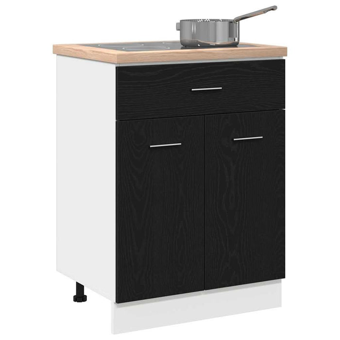 DulapCuTiraj Stejar negru 60 x 46 x 81.5 cm Lemn compozit - WALTI WALTI