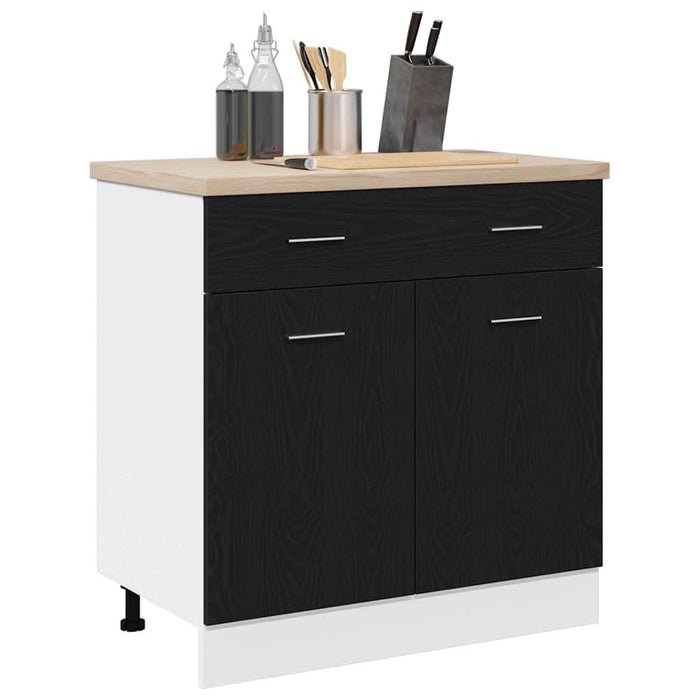 Dulap cu sertar cu sertar Riga Stejar negru 80 x 46 x 81.5 cm - WALTI WALTI