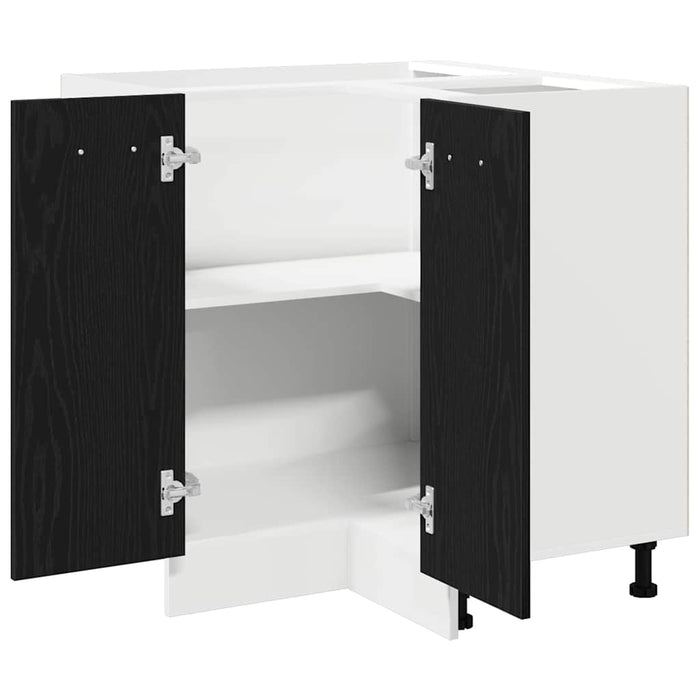 Dulap colțar de jos Riga Stejar negru 75,5 x 75,5 x 81,5 cm - WALTI WALTI