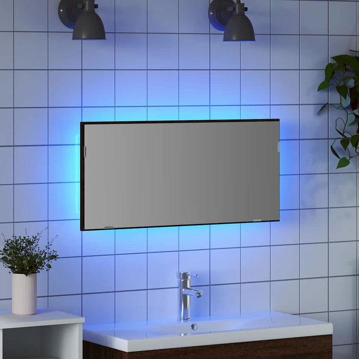 Oglindă pentru baie Stejar brun 80 x 8.5 x 37 cm Lemn compozit - WALTI WALTI