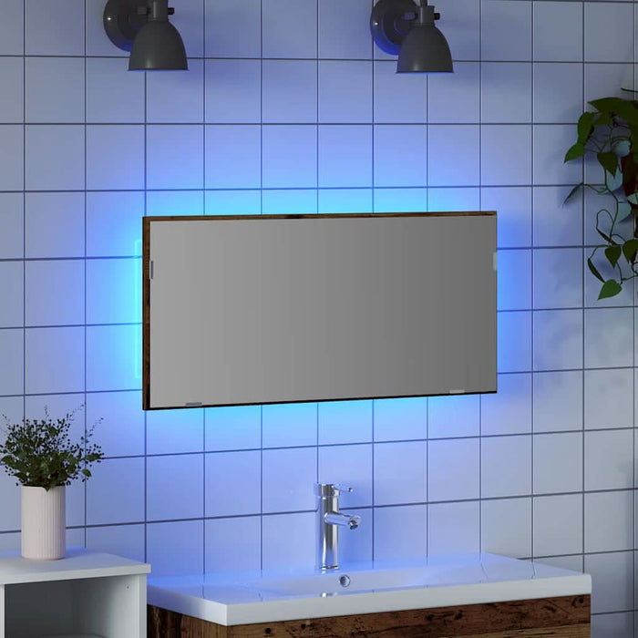 Oglindă pentru baie Lemn vechi 80 x 8.5 x 37 cm Lemn compozit - WALTI WALTI