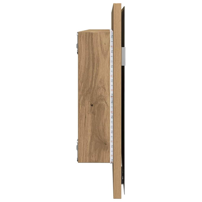 Oglindă pentru baie Pe perete stejar artizanal 80 x 8.5 x 37 cm - WALTI WALTI