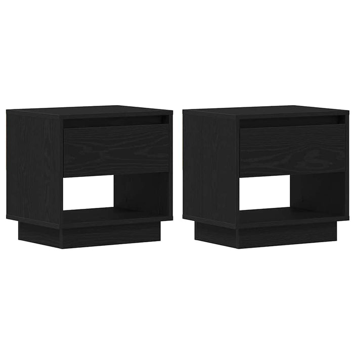 Noptieră 2 pcs Stejar Negru 45 x 34 x 44 cm Lemn compozit - WALTI WALTI