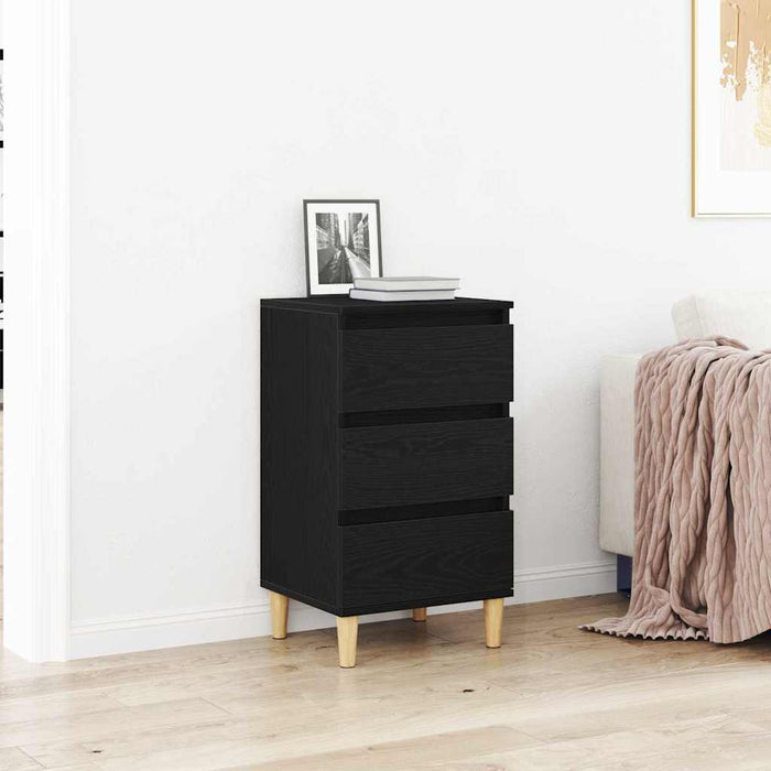 Dulap de noapte Stejar Negru 40 x 35 x 70 cm Lemn compozit - WALTI WALTI