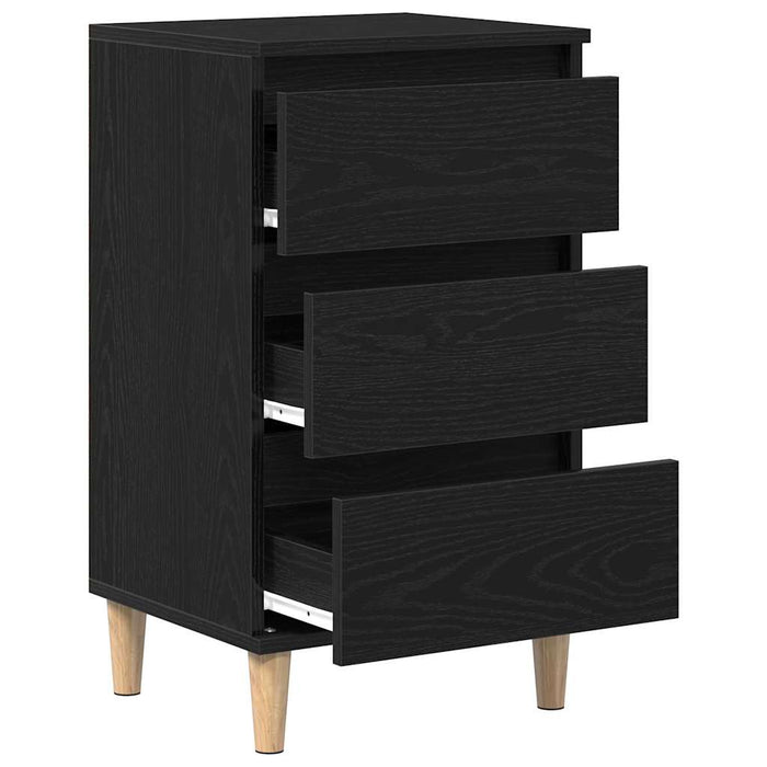 Dulap de noapte Stejar Negru 40 x 35 x 70 cm Lemn compozit - WALTI WALTI
