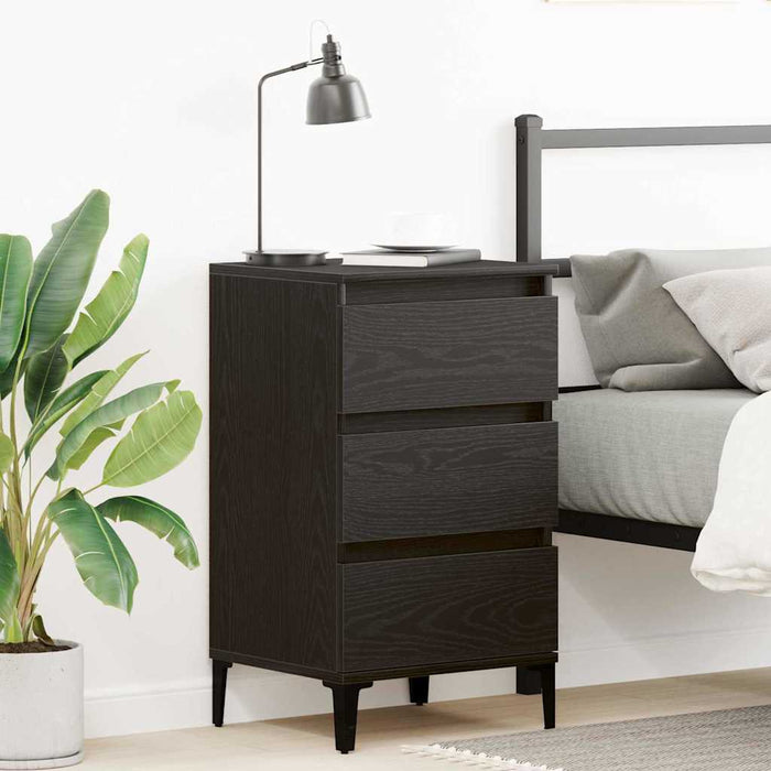 Dulap de noapte Stejar Negru 45 x 35 x 44 cm Lemn compozit - WALTI WALTI