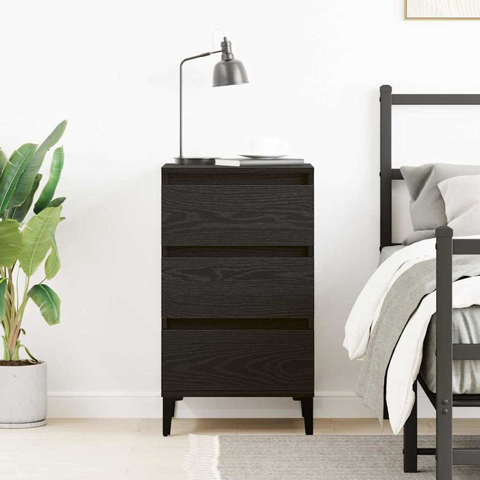 Dulap de noapte Stejar Negru 45 x 35 x 44 cm Lemn compozit - WALTI WALTI