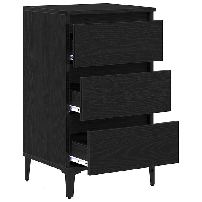 Dulap de noapte Stejar Negru 45 x 35 x 44 cm Lemn compozit - WALTI WALTI