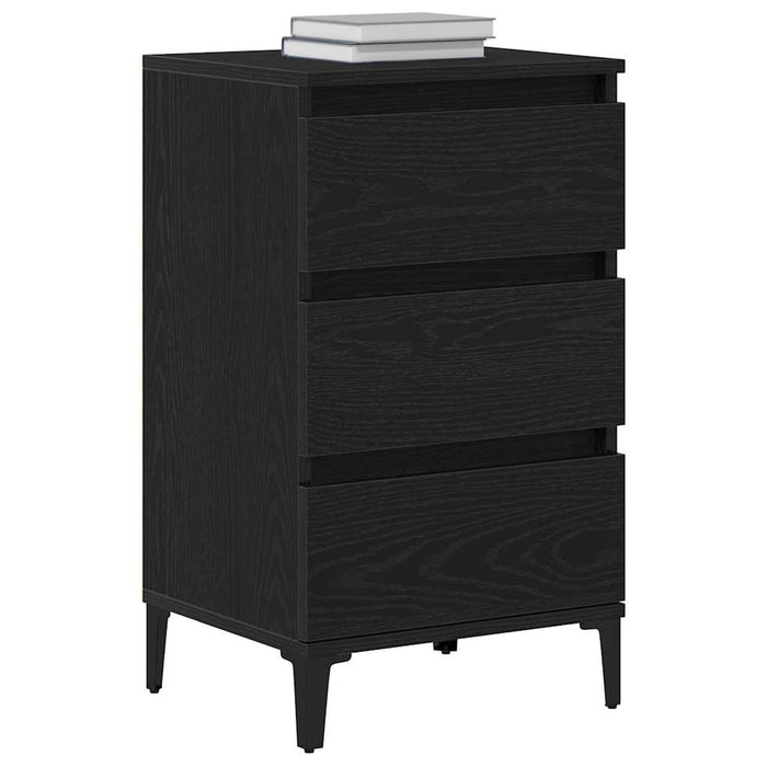 Dulap de noapte Stejar Negru 45 x 35 x 44 cm Lemn compozit - WALTI WALTI