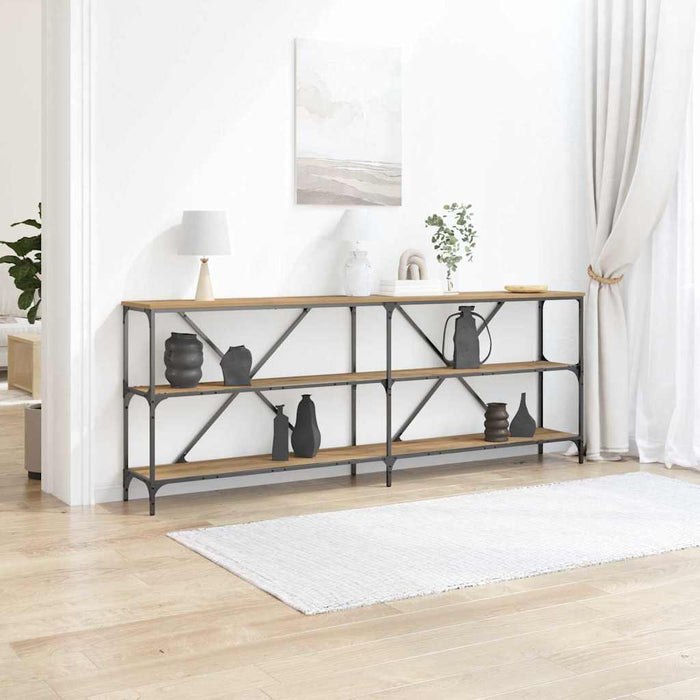 Masă de consolă cu raft stejar artizanal 180 x 30 x 75 cm - WALTI WALTI