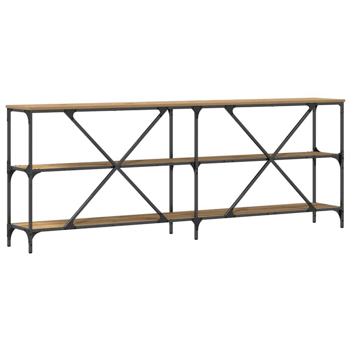 Masă de consolă cu raft stejar artizanal 180 x 30 x 75 cm - WALTI WALTI
