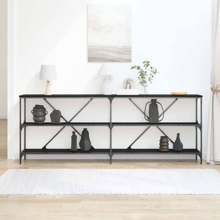 Masă de consolă cu raft Altele Stejar negru 180 x 30 x 75 cm - WALTI WALTI