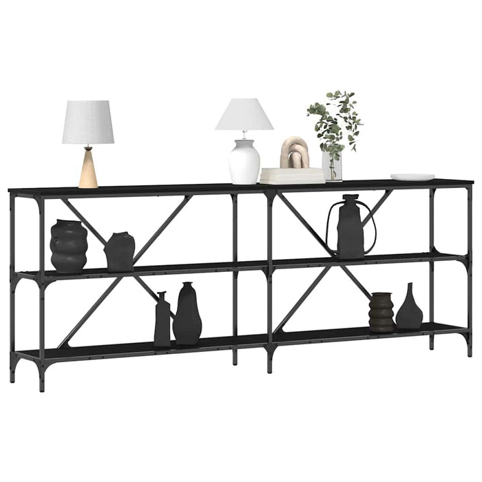 Masă de consolă cu raft Altele Stejar negru 180 x 30 x 75 cm - WALTI WALTI