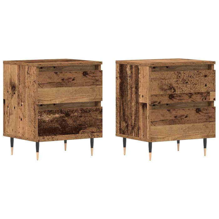 Dulap de noapte 2 pcs Lemn vechi 40 x 35 x 50 cm Lemn compozit - WALTI WALTI