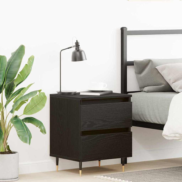 Dulap de noapte Stejar Negru 40 x 35 x 50 cm Lemn compozit - WALTI WALTI