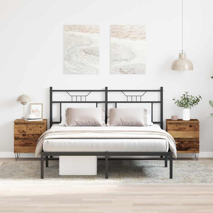 Dulap de noapte 2 pcs Lemn vechi 40 x 35 x 50 cm Lemn compozit - WALTI WALTI