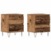 Dulap de noapte 2 pcs Lemn vechi 40 x 35 x 50 cm Lemn compozit - WALTI WALTI