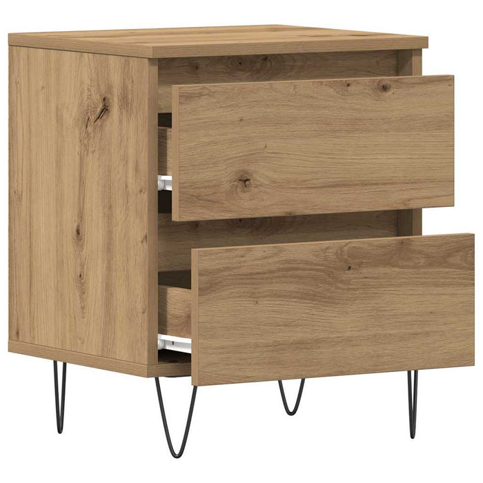 Dulap de noapte stejar artizanal 40 x 35 x 50 cm Lemn compozit - WALTI WALTI