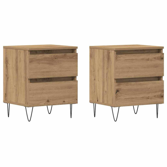 Dulap de noapte 2 pcs stejar artizanal 40 x 35 x 50 cm - WALTI WALTI