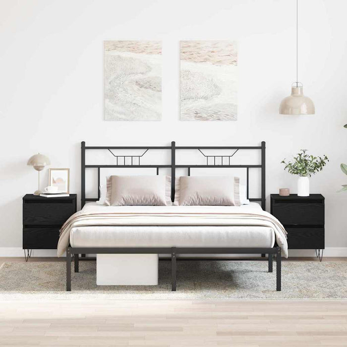 Dulap de noapte cu sertar 2 pcs Stejar negru 40 x 35 x 50 cm - WALTI WALTI