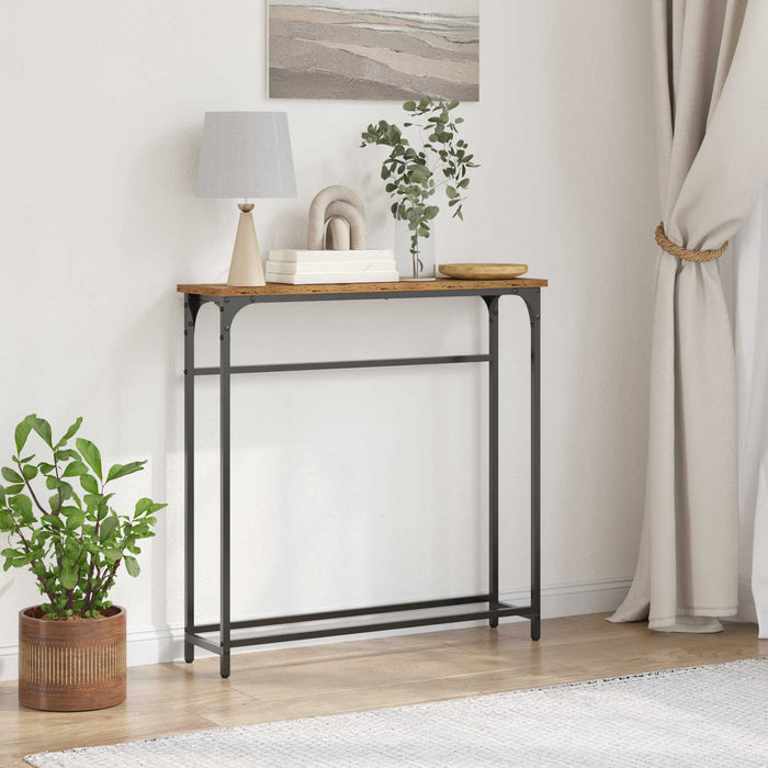 Masă de consolă Lemn vechi 75 x 19,5 x 75 cm Lemn compozit - WALTI WALTI