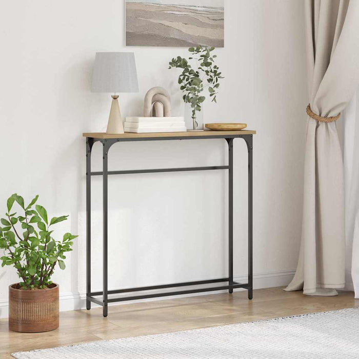 Masă de Consolă cu raft stejar artizanal 75 x 19.5 x 75 cm - WALTI WALTI
