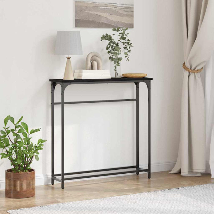 Masă de Consolă cu raft Stejar negru 75 x 19.5 x 75 cm - WALTI WALTI