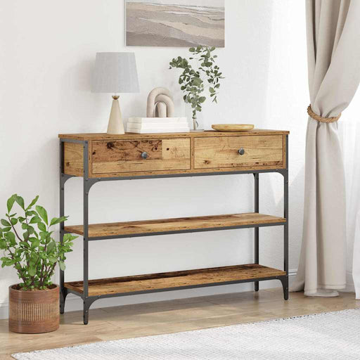 Masă de Consolă cu sertar cu raft Lemn vechi 100 x 25 x 75 cm - WALTI WALTI