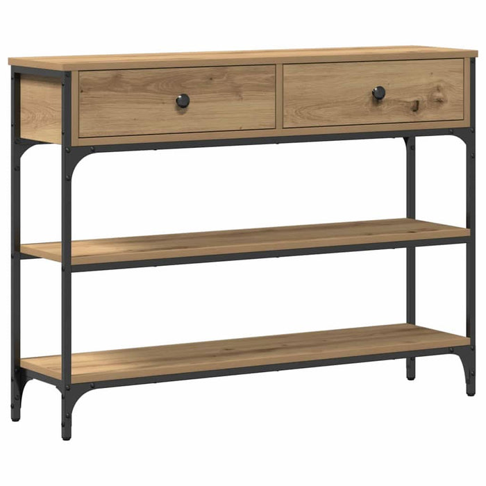 Masă de Consolă cu sertar stejar artizanal 100 x 25 x 75 cm - WALTI WALTI