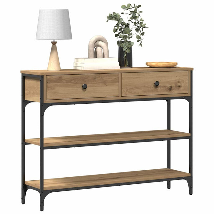 Masă de Consolă cu sertar stejar artizanal 100 x 25 x 75 cm - WALTI WALTI