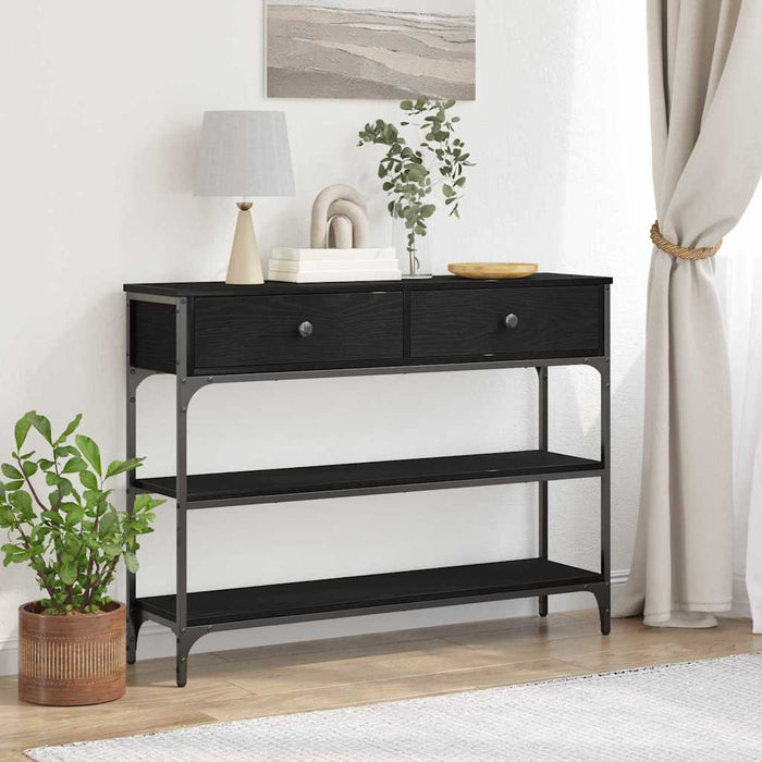 Masă de Consolă cu sertar cu raft Stejar negru 100 x 25 x 75 cm - WALTI WALTI