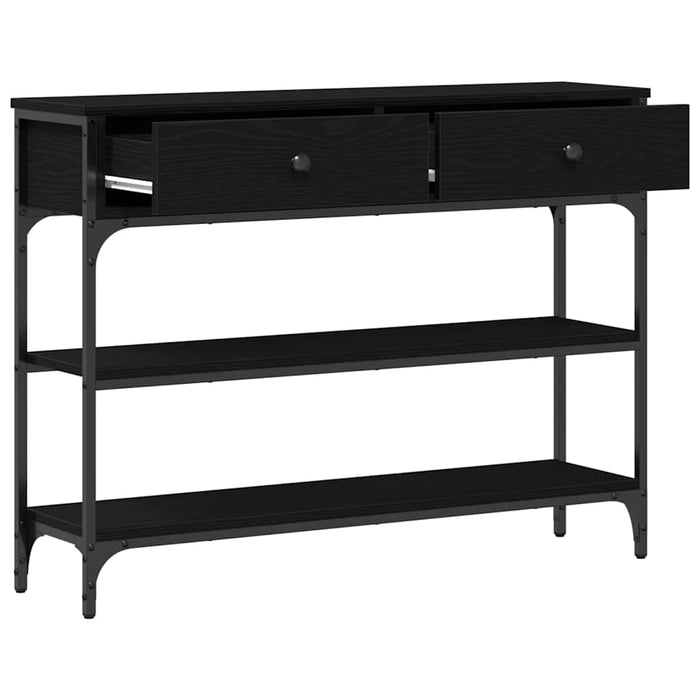 Masă de Consolă cu sertar cu raft Stejar negru 100 x 25 x 75 cm - WALTI WALTI