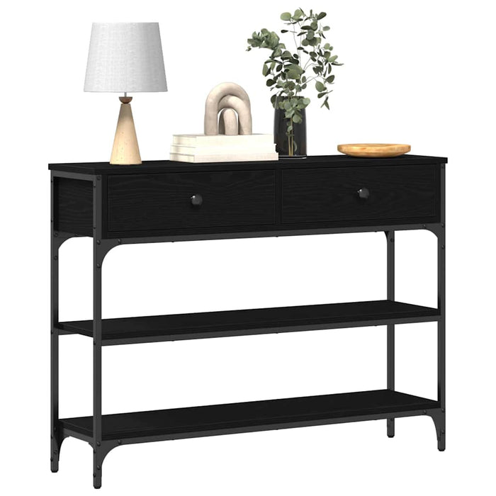 Masă de Consolă cu sertar cu raft Stejar negru 100 x 25 x 75 cm - WALTI WALTI