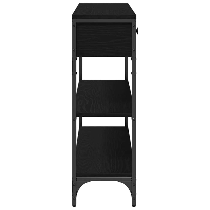 Masă de Consolă cu sertar cu raft Stejar negru 100 x 25 x 75 cm - WALTI WALTI