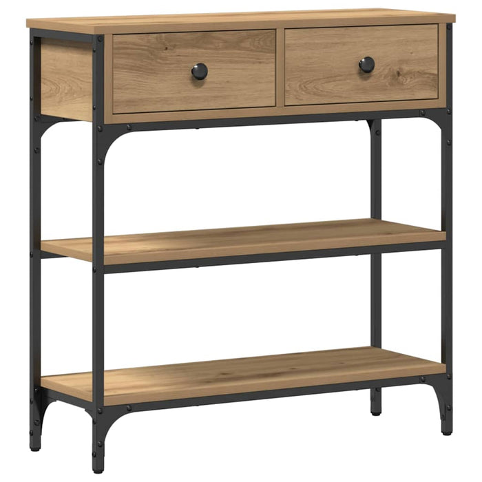 Masă de consolă cu sertar Stejar Artizanal 72.5 x 25 x 75 cm WALTI