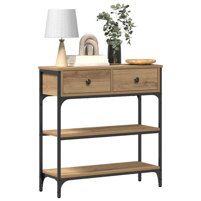 Masă de consolă cu sertar Stejar Artizanal 72.5 x 25 x 75 cm WALTI