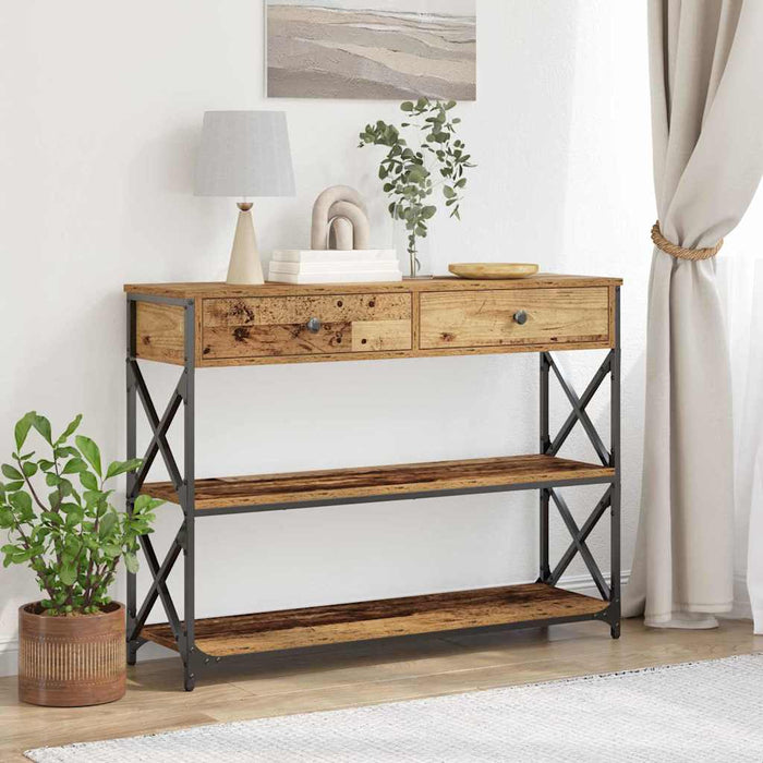 Masă Consolă Lemn vechi 100 x 28 x 75 cm Lemn compus și metal - WALTI WALTI