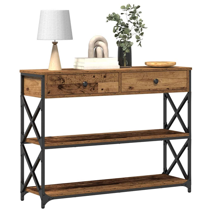 Masă Consolă Lemn vechi 100 x 28 x 75 cm Lemn compus și metal - WALTI WALTI