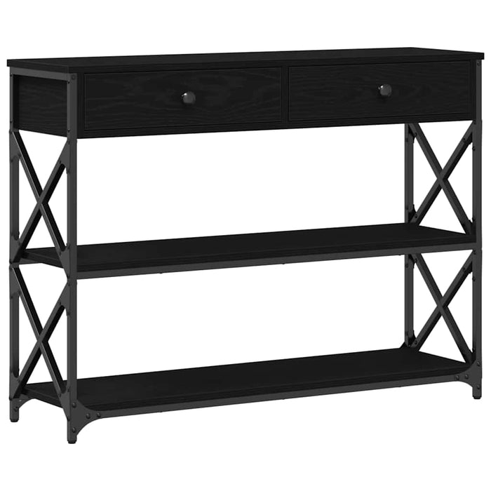 Masă Consolă Stejar negru 100 x 28 x 75 cm Lemn compus și metal - WALTI WALTI