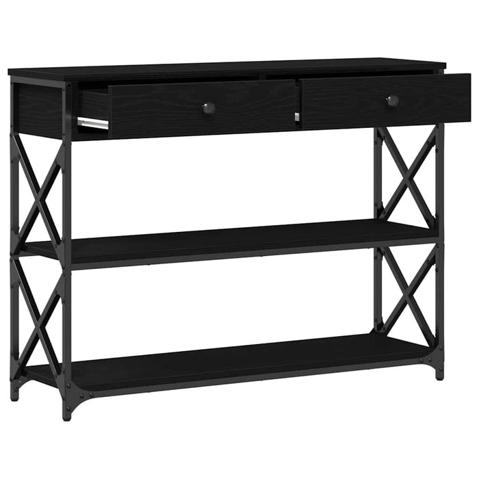 Masă Consolă Stejar negru 100 x 28 x 75 cm Lemn compus și metal - WALTI WALTI