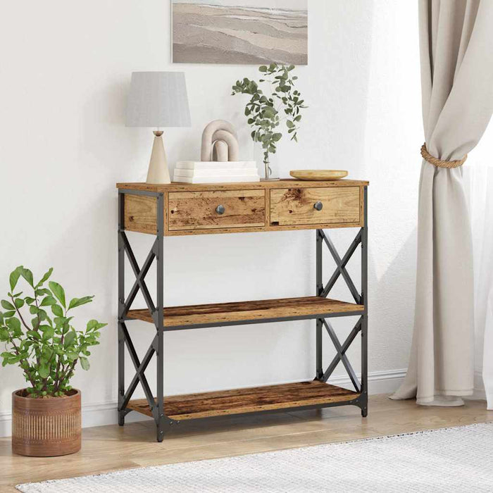 Masă Consolă Lemn vechi 75 x 28 x 75 cm Lemn compus și metal - WALTI WALTI