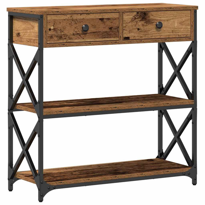 Masă Consolă Lemn vechi 75 x 28 x 75 cm Lemn compus și metal - WALTI WALTI