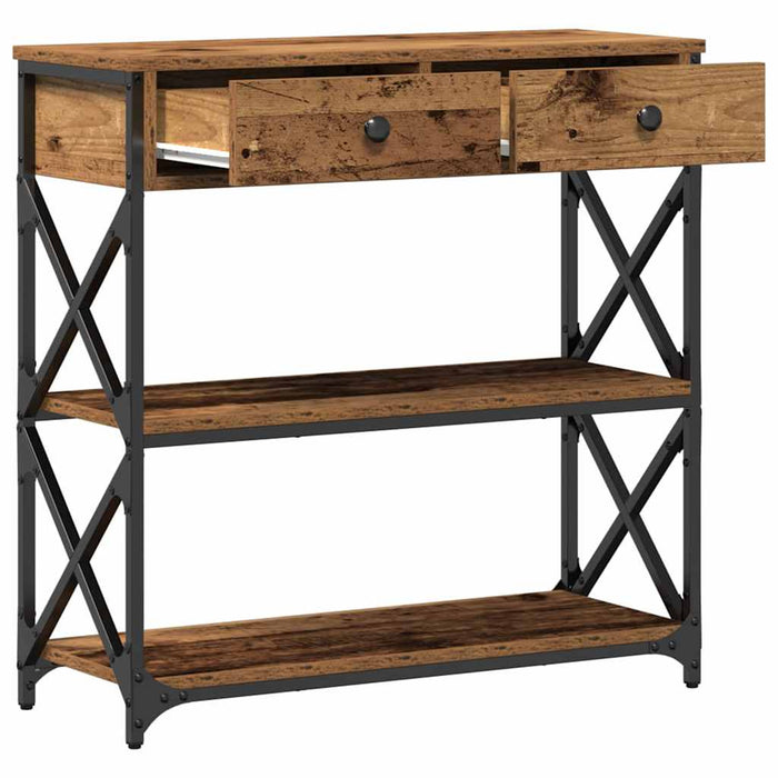 Masă Consolă Lemn vechi 75 x 28 x 75 cm Lemn compus și metal - WALTI WALTI